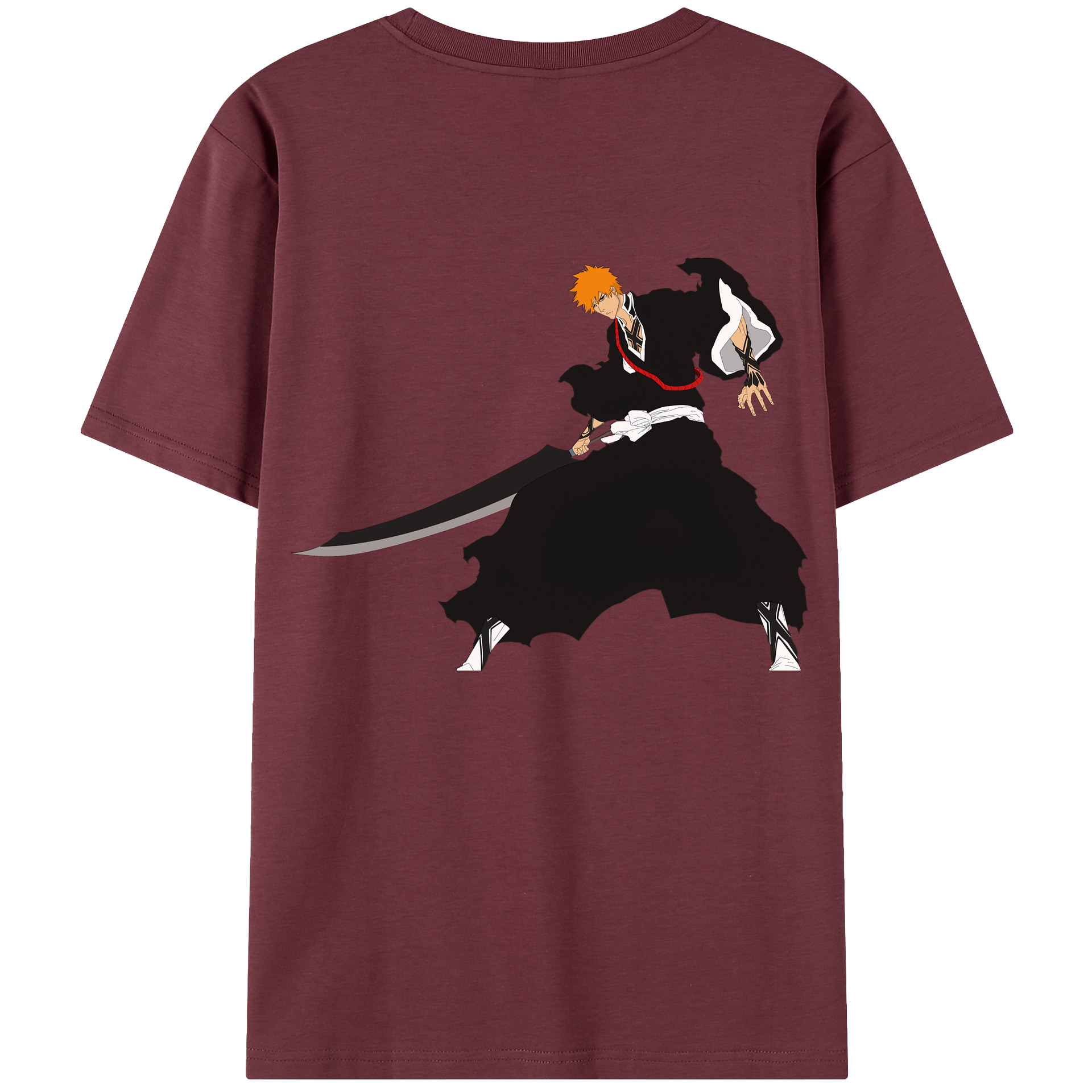 （画像用） ブリーチ 黒崎一護（くろさき いちご）BLEACH Kurosaki Ichigo 綿100％半袖Tシャツ（背面プリント）